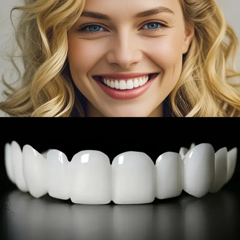 2-piece Set. High-quality Denture Veneer Kit With Upper And Lower Brace Accessories. BPA-free. Adjustable Plastic Veneer Aligners That Are Easy To Wear And Remove. Suitable For Both Men And Women. A Great Christmas Gift Option For Parents.