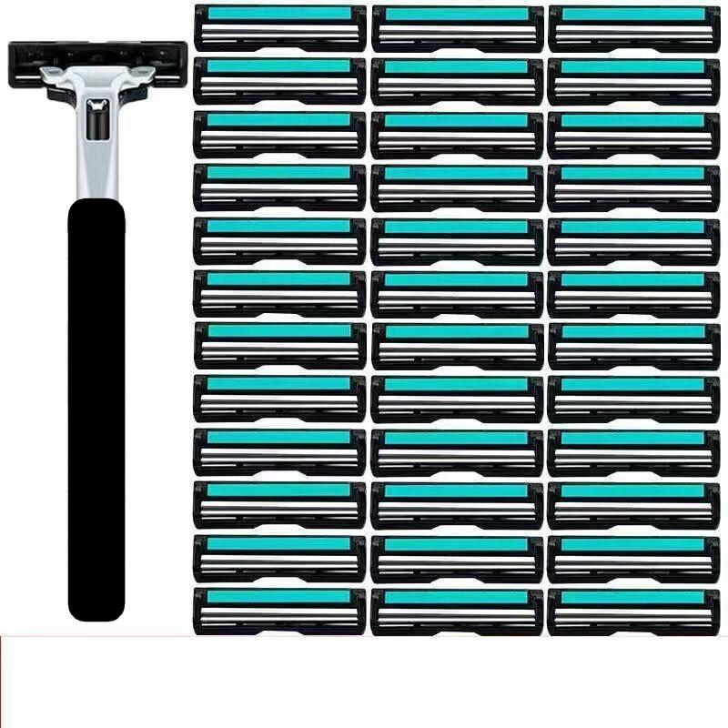 Bộ dao cạo râu và 36 lưỡi dao kép chính hiệu Luxury tặng kèm tuýp kem cạo râu giúp bạn cạo không đau sảng khoái - LaCa Gia Dụng