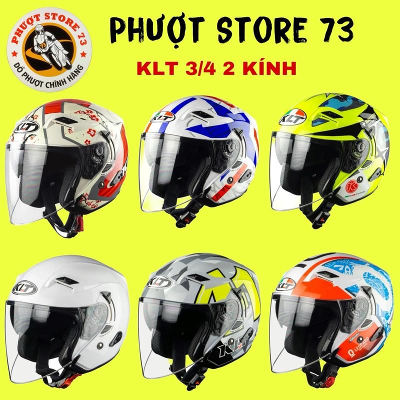 Mũ Bão Hiểm KLT 3/4 2 Kính ( kèm khăn ninja và tem kyt )