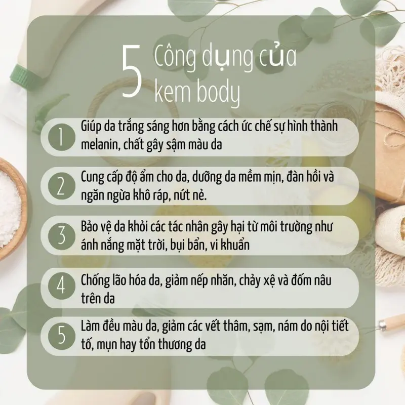 Kem Body - H Nana, dưỡng trắng, cung cấp dưỡng chất, độ ẩm cho da, chống nắng nâng tone tự nhiên không bết rít lộ vân k 1