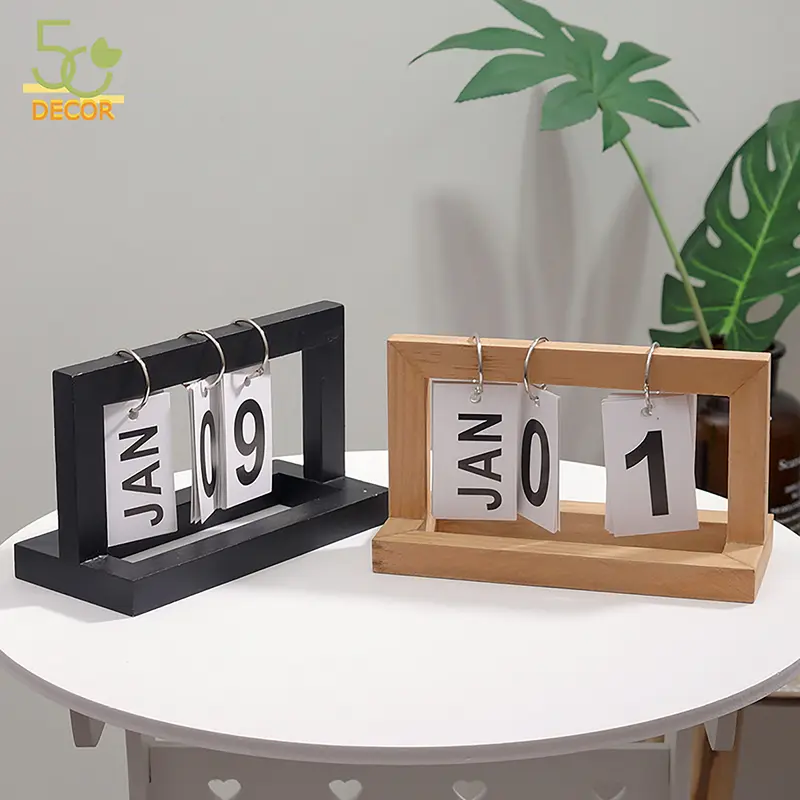 Lịch lật số để bàn, lịch khung gỗ trang trí bàn học, bàn làm việc, decor văn phòng, quà tặng, quà lưu niệm 0