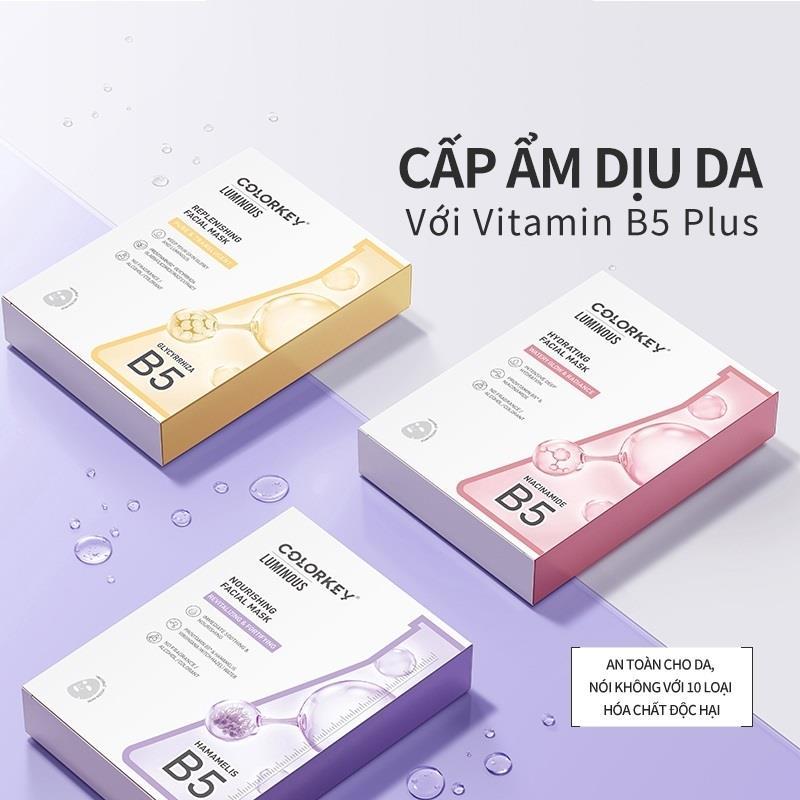 {Beiling Beauty Makeup} Mặt Nạ Giấy Cấp Ẩm Colorkey Luminous Vitamin B5 Facial Mask 25ml Skincare Collagen 1