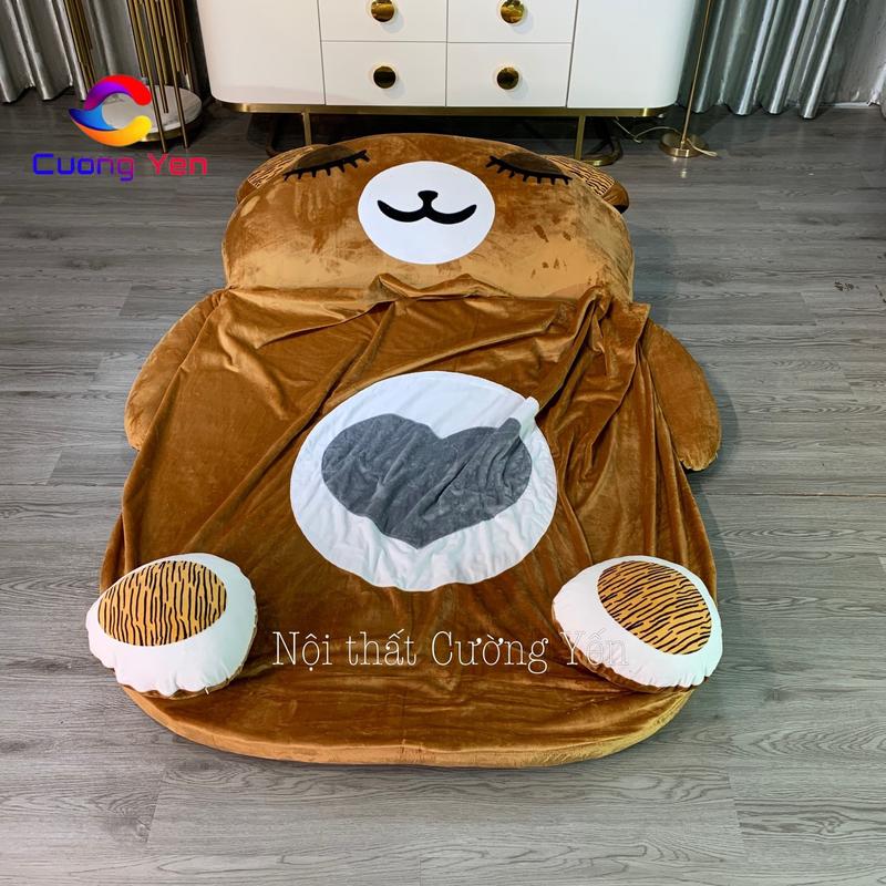 Nệm thú bông, giường hình thú ngộ nghĩnh cho bé size 1.1x1.6m ( combo 1 nệm 2 gối) 5