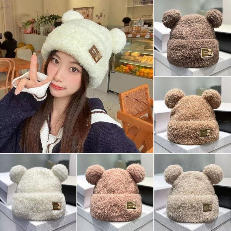 【Hot  Mũ Len Hình Gấu Bông  - Nón Len phong cách HÀN QUỐC Hat Cap Women Nữ