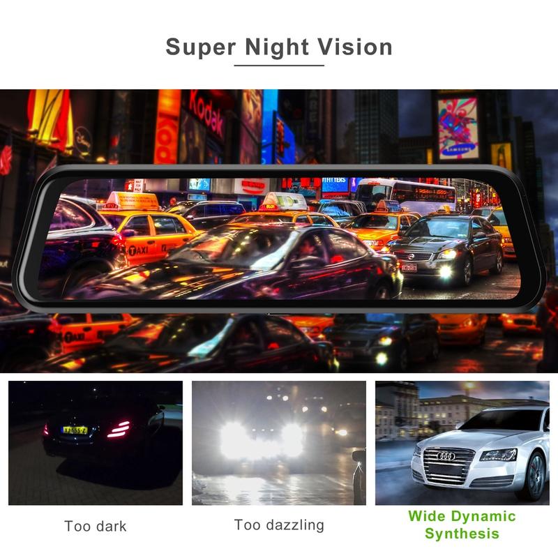 Product Introduction of 4K car touch screen DVR mirror dash cam dual lens GPS navigation rear view camera full hd1080p rearview drive recorder 14