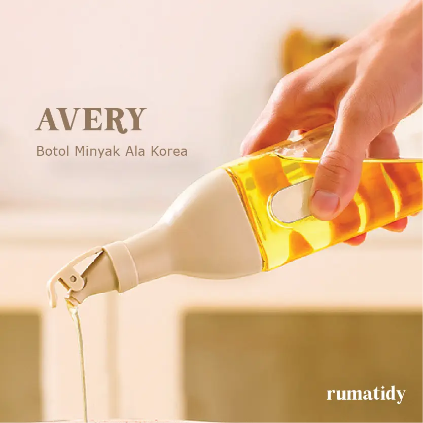 AVERY Botol Minyak Kaca Ala Korea Estetik Wadah Saos dan Kecap dengan Tutup Rapat Oil