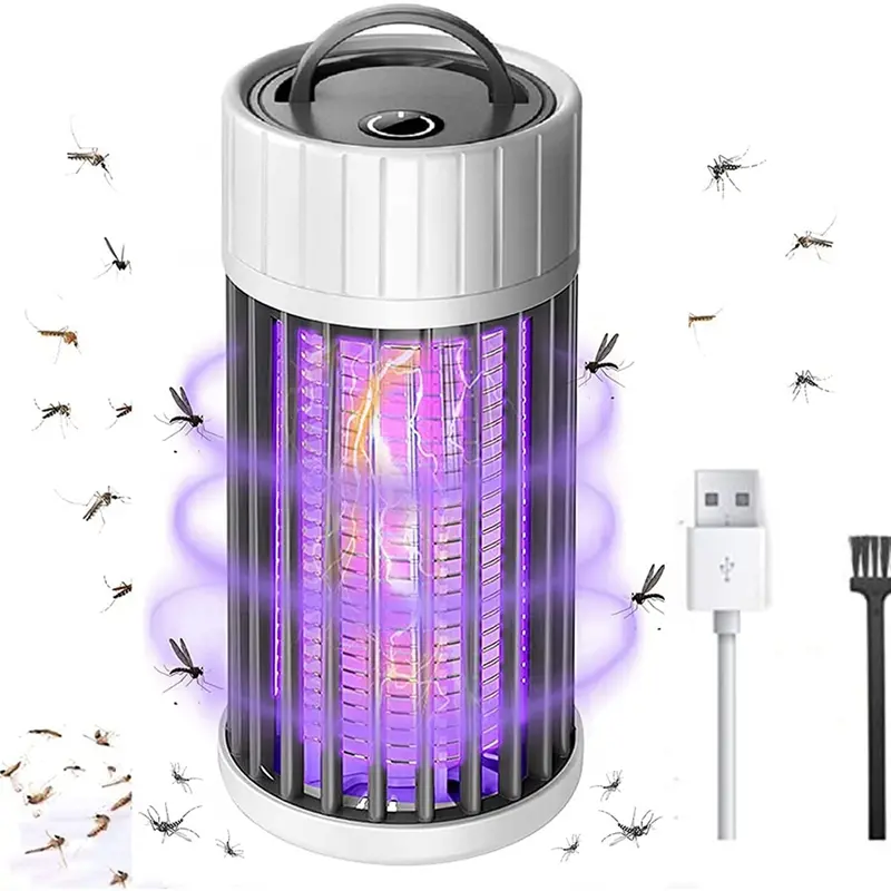 Mosquito Lamp,USB Electric Bug Zapper 360°UV Fly Zapper, Portable Bug Killer Light Indoor&Outdoor for Bedroom Hotel