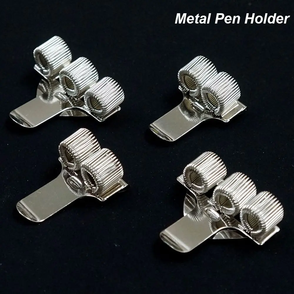 1PC Adjustable Convenient Portable Elastic Loop Spring Pen Holder Notebook Metal Pen Clips