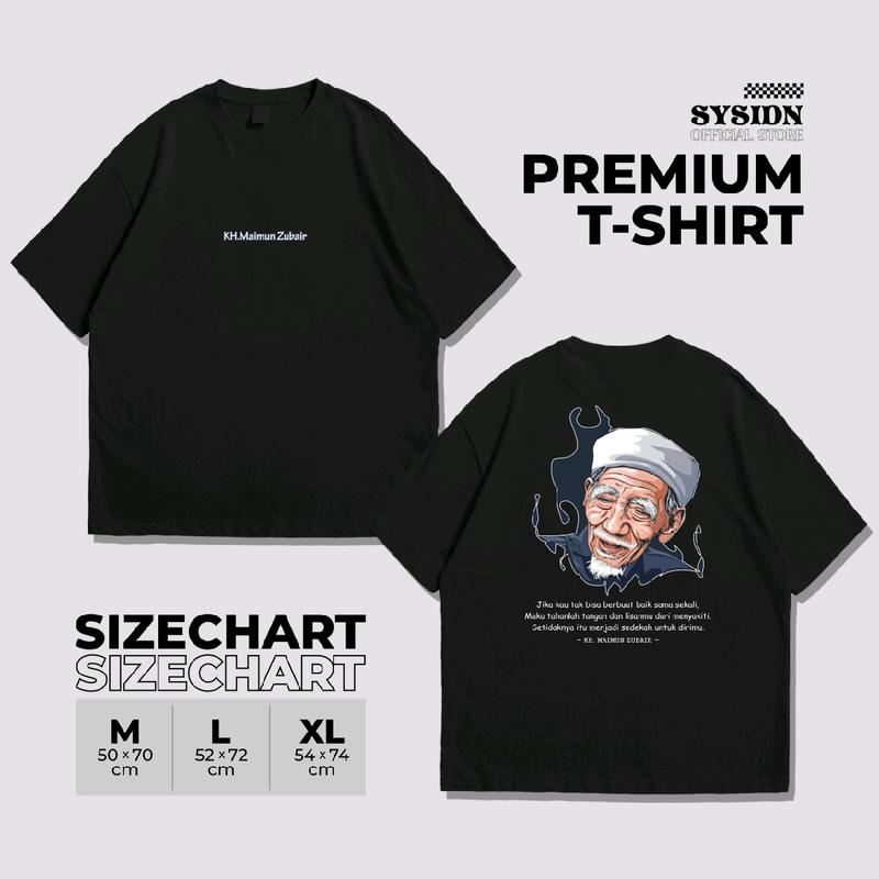 KAOS KH MAIMUN ZUBAIR / KAOS TOKOH ISLAMI / KAOS DAKWAH / 100% COTTON PREMIUM 0