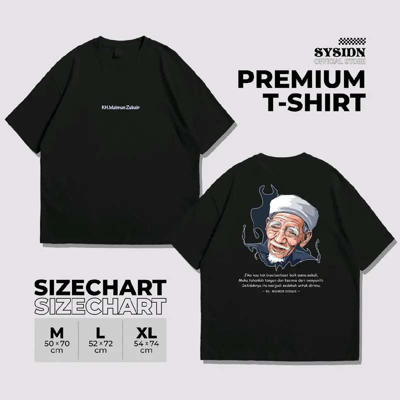 KAOS KH MAIMUN ZUBAIR / KAOS TOKOH ISLAMI / KAOS DAKWAH / 100% COTTON PREMIUM 0