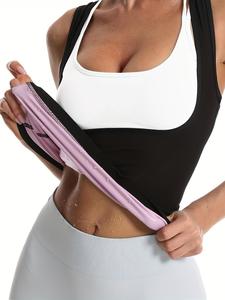 Camiseta sin mangas moldeadora para mujer, chaleco sudoroso, ropa interior moldeadora para el vientre, sudoración de sauna para mujer, ropa interior moldeadora para sauna para gimnasio, deporte y uso al aire libre
