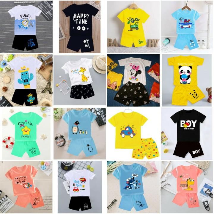 PROMO CUCI GUDANG SETELAN BAJU ANAK UNISEX CEWEK COWOK USIA 0 1 2 3 4 TAHUN BAHAN KATUN PE HALUS ADEM LEMBUT DAN NYAMAN Perempuan Laki 4