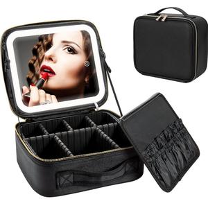 Portable Makeup Bag with Light, Durable Large Capacity Cosmetic Organizer, Makeup Train Case, Travel Makeup Train Case, Cosmetic Bag Organizer, Summer Makeup Gift, Birthday Makeup, Gift for Girlfriend