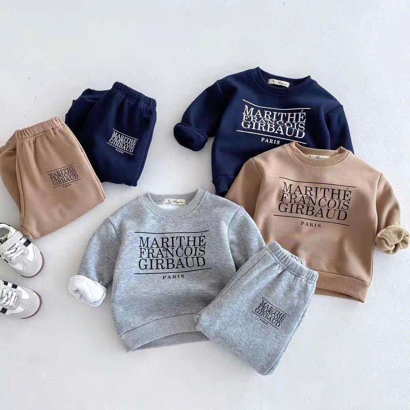 BỘ ĐỒ NỈ CHO BÉ TRAI IN CHỮ PARIS, VẢI NỈ BÔNG TÀU, ẤM ÁP XINH YÊU, 3 MÀU, size 8-16 kg Len Gile