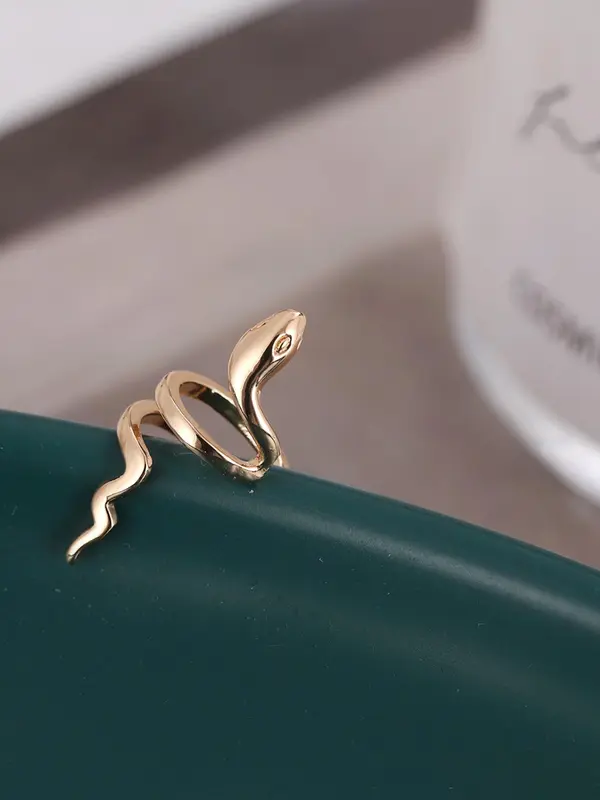 Snake Shape Design Ear Cuff, 3counts Snake Design Double Layer Cuff Earrings, Alloy Jewelry for Women, Simple Daily Use Fashion Accessories for Club, Party 3