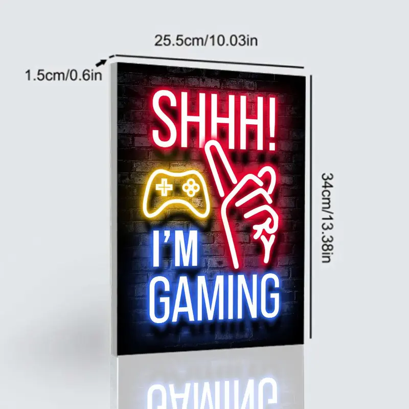 Gamer Letter & Gesture Pattern Wall Art, Creative Wall Decor, Wall Art for Home Living Room Bedroom 4