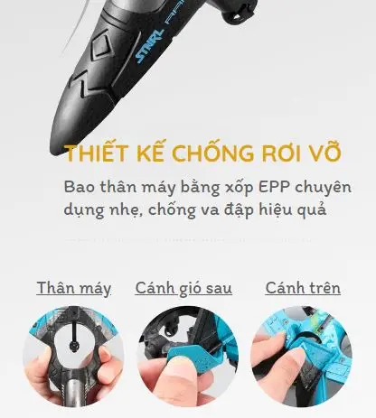 Máy bay điều khiển từ xa 4 động cơ, bay đa chiều, pin sạc & chống va đập 3