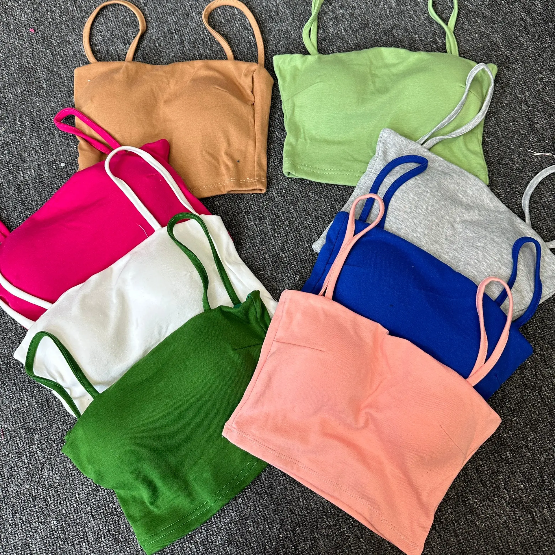Áo Thun 2 Dây Có Đệm 2 Lớp, Áo Ống Quây bra Co giãn có mút ngực Nữ Women Top