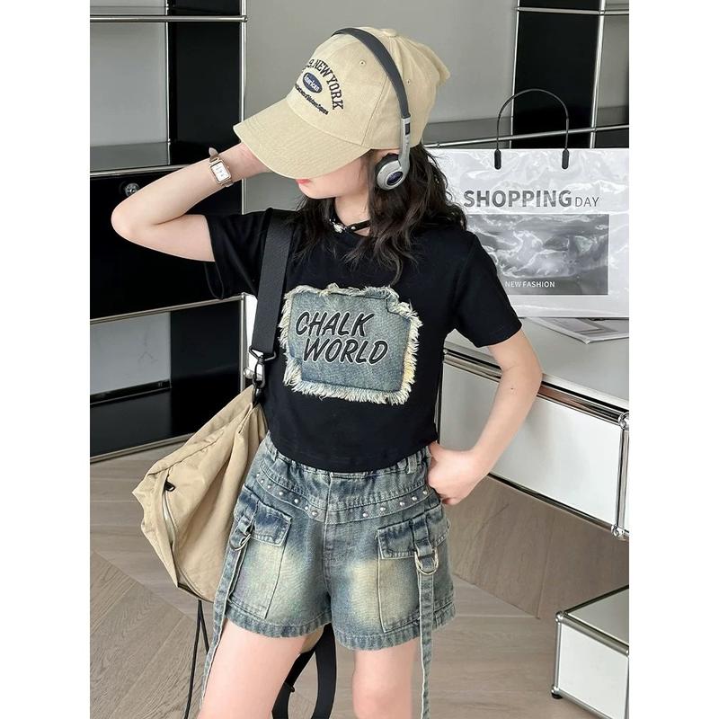 tshirt atasan crop top anak perempuan 2-10 tahun bahan katun adem 100% sesuai gambar 1