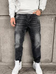 Men's Solid Color Straight Leg Jeans, Loose Casual Comfy Street Style Denim Pants for Daily Wear, Woven Bottoms for All Seasons, Cotton