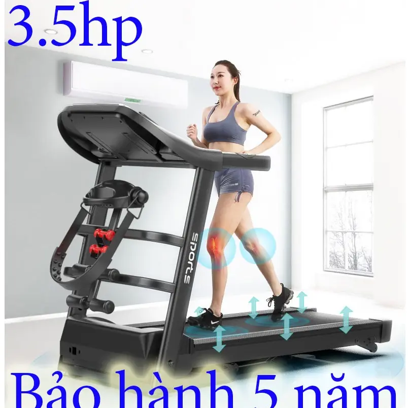 Máy chạy bộ đa năng A7 AB SPORT  công xuất 3.5 tốc độ 1-14km/h bảo hành 5 năm( phiên bản nang cấp) Xe đạp tập thể dục Multicoloured Led Tập Gym