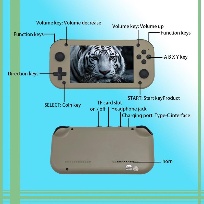 Rechargeable Handheld Game Console, 4.3 Inch IPS Full Fitment HD Screen Game Console, Ideal Home Game Console & Console, Perfect Gift for Boyfriend & Game Lovers, Protective 4