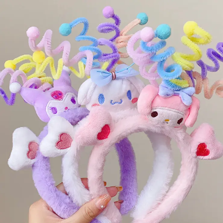 BISA COD F6415 Bando Lucu Motif Karakter / Hairband 3D Unik Imut Motif Kepala Spiral Headbands Hadiah 1