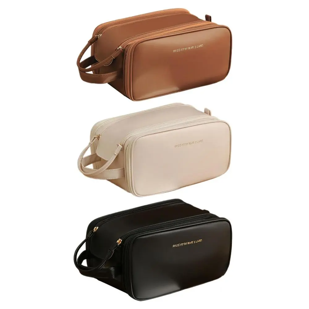 Toiletry Bag PU Leather for Men and Women Water Resistant Men's Shaving Bag