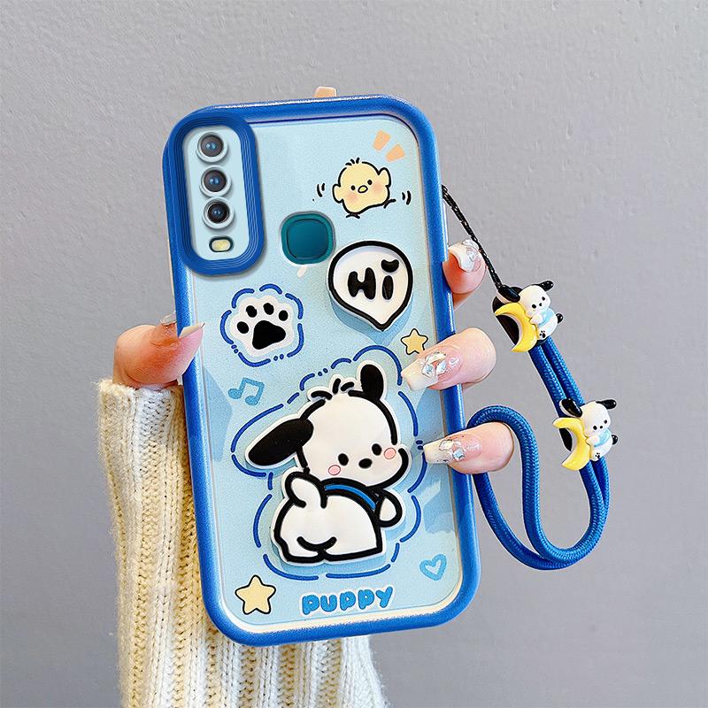 Product Introduction of Sarung Mata Malaikat, Untuk VIVO Y17, U10, Y11 2019, Y12 1902, V1901A, V1901 1901 1902, Sarung Telefon Kalis Kejutan Silikon Anjing Pacha Beruang Strawberi Comel 3D, dengan Lanyard Kartun, 19 Reka Bentuk 13