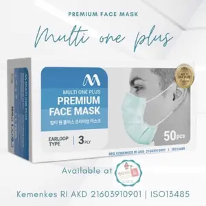 Masker Medis Earloop Multi One Plus 3 Ply (50 pcs)