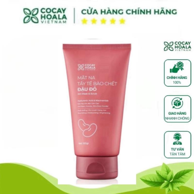 Mặt Nạ Tẩy Tế Bào Chết Đậu Đỏ Việt Nam 2in1 Cỏ Cây Hoa Lá 150ml, Hỗ Trợ Dưỡng Da, Cấp Ẩm, Sạch Da Phù Hợp Với Mọi Loại Da sữa _