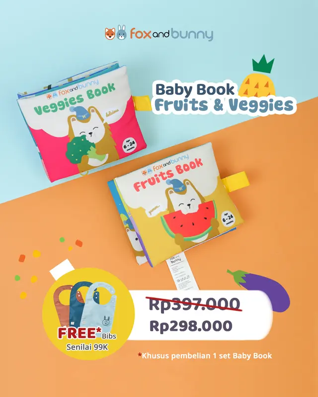 Buku Mainan Pintar Anak Baby Book Fox and Bunny Fruits & Veggies Series Books 7