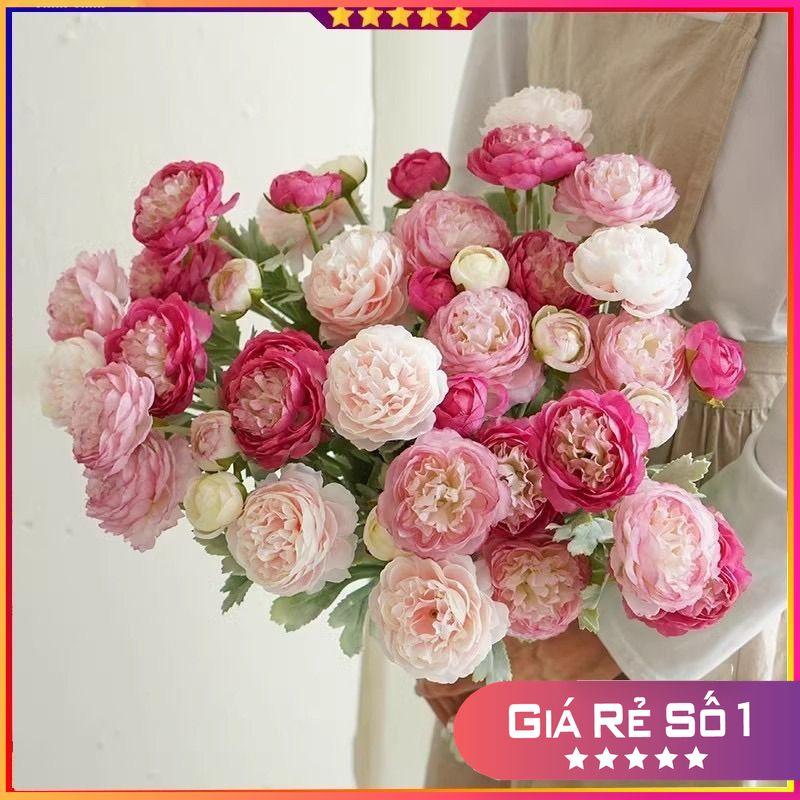 Hoa mao lương lá bạċ cao cấp-loại 1- mẫu đơn thân lông-hoa giả trang trí r