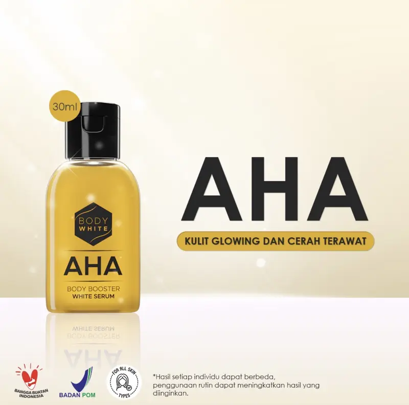 READY KIRIM BODY WHITE AHA Body Booster White Serum 30ml (BWAS) AHA MIMI BPOM Original Arbutin Glutathione 1