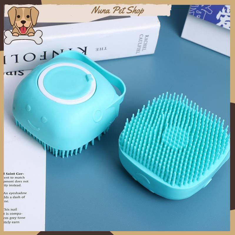 Bàn chải tắm cho chó mèo (Bàn chài tắm Silicon, tạo bọt matxa cho thú cưng) 2