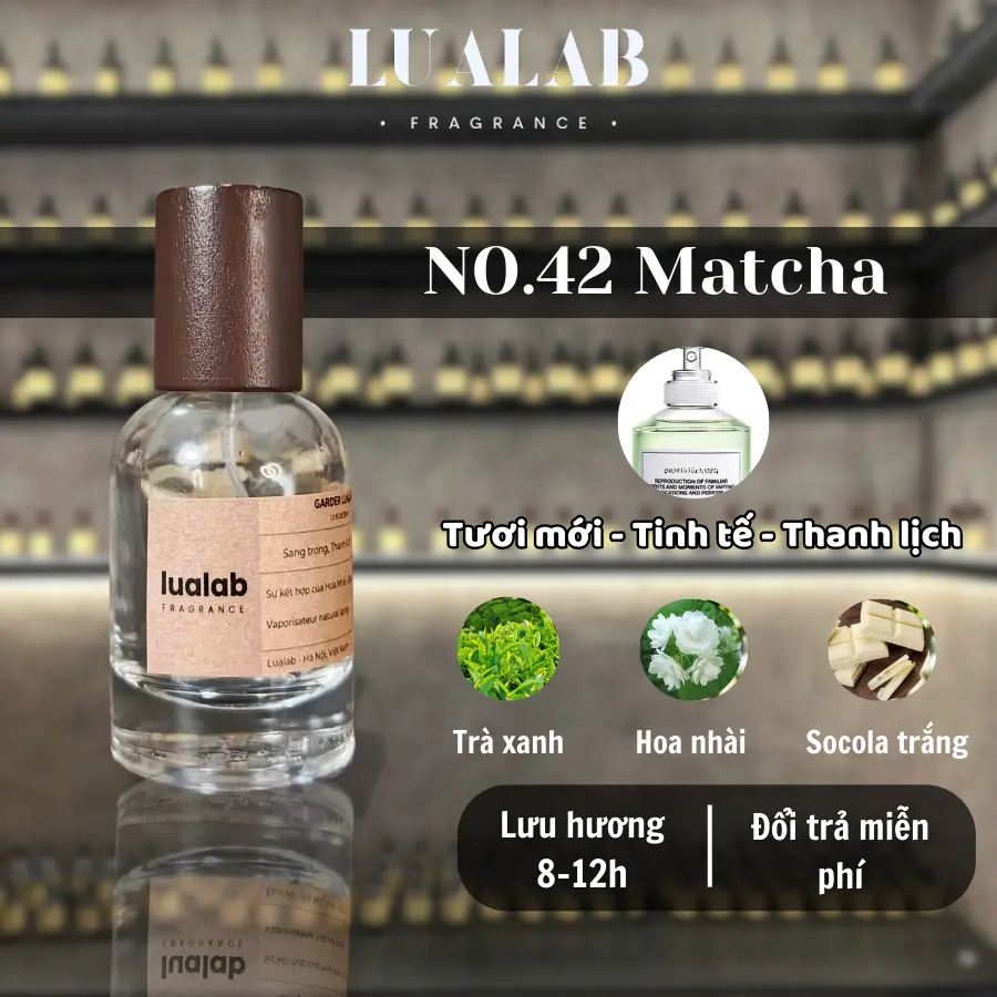 Nước hoa Unisex Lualab Matcha 30ml phong cách Tươi mới Tinh tế Thanh lịch