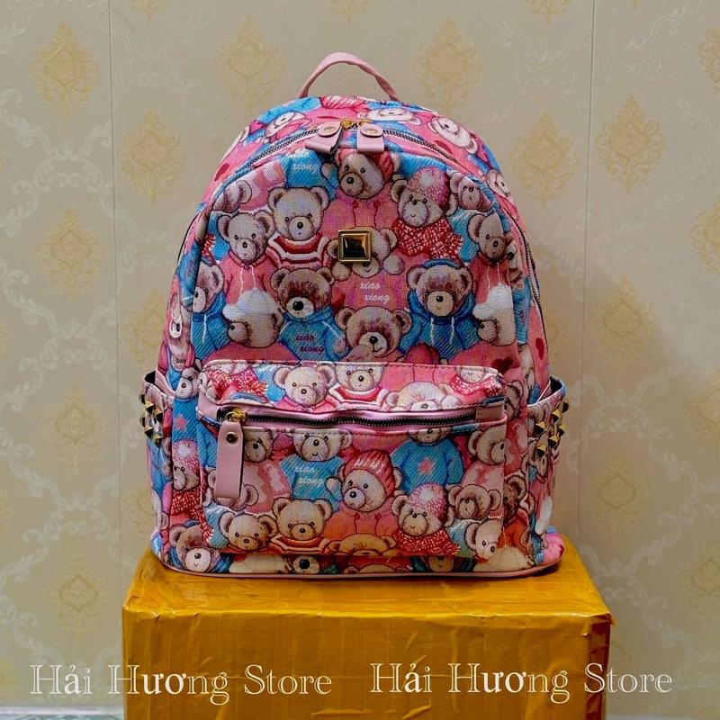 Balo Gấu Size 40 vừa A4, Laptop 14inch, Atlat địa lý Da Bag Đeo Vai Đồng 5