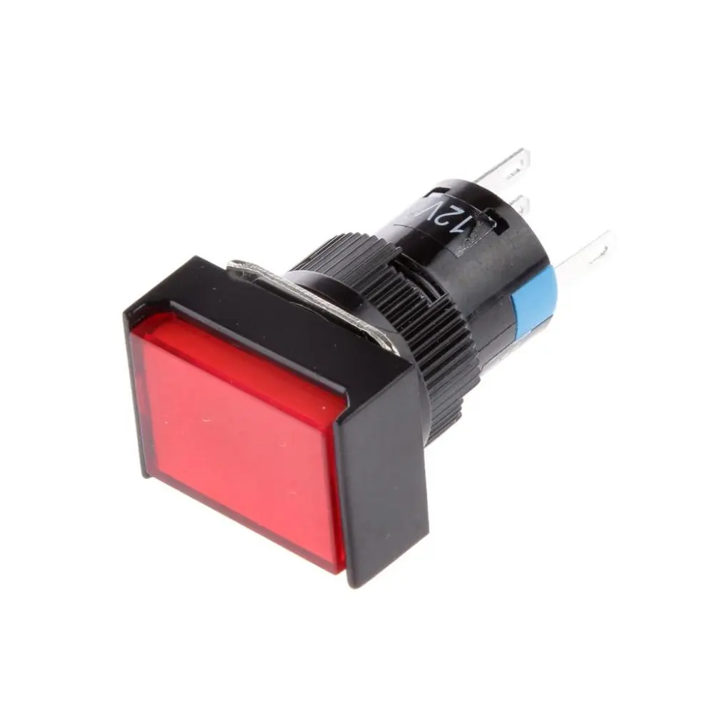 DC 12V Push Button Momentary Self Square Switch with LED