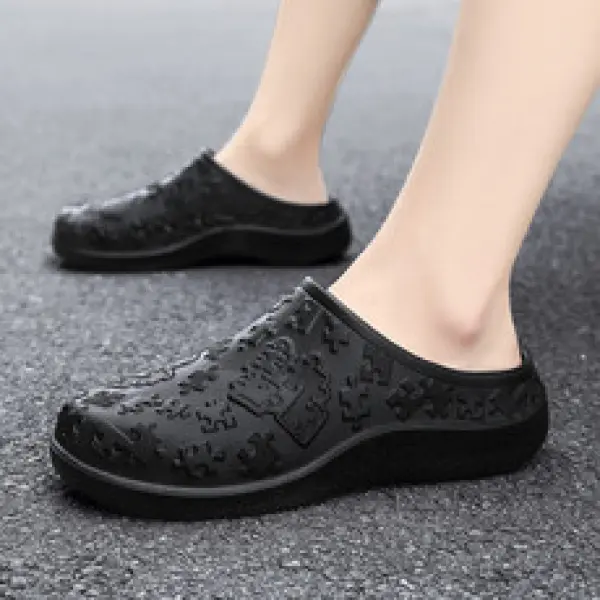 Work Chef Shoes Oil Water Resistant Safety Working Shoes for Kitchen Garden Bathroom Men and Women's Non-Slip