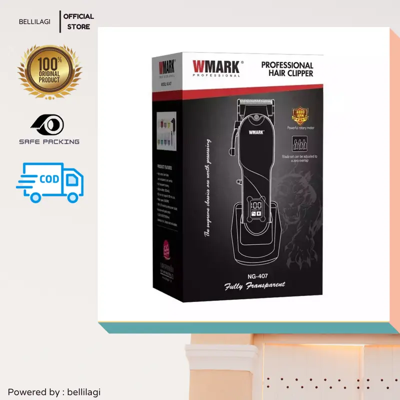 WMARK NG-407 Profesional Hair Clipper Full Transparant Dock Charging Alat Cukur Rambut Electric Barbershop Salon kumis elektrik Mesin Jenggot 3