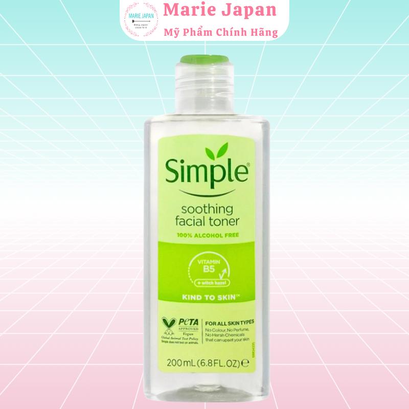 Nước Hoa Hồng Simple Soothing Facial Toner Dưỡng Ẩm Da 200ml - Chăm Sóc Da Dưỡng Da Mặt Làm Đẹp Da Skincare