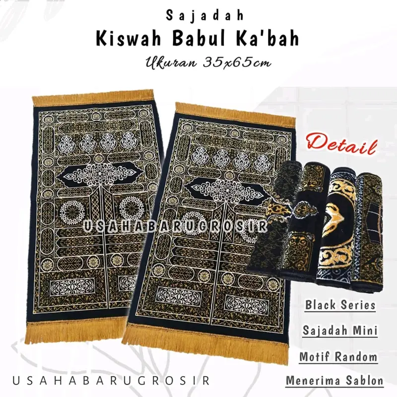 Sajadah kiswah mini bludru Turki Turkiye Sajadah Anak Ukuran 35x65cm 4