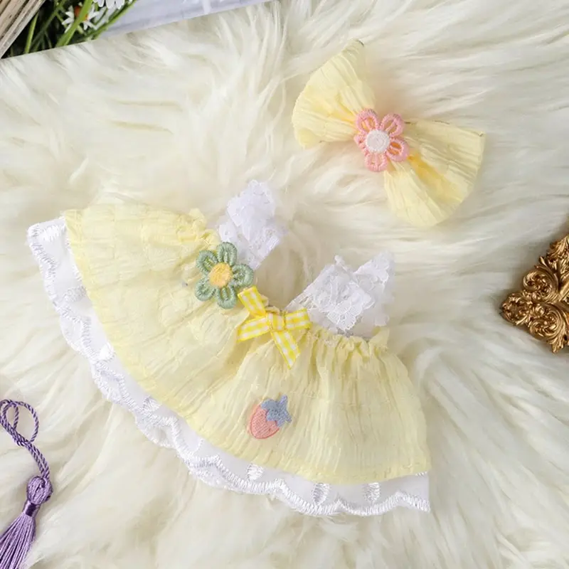 Quần Áo Búp Bê Dễ Thương, Hàng Mới Về, Có Phụ Kiện Băng Đô Nơ, 10 Kiểu Quần Áo Búp Bê Nhồi Bông Váy Công Chúa, Búp Bê Búp Bê Bông 20Cm, Thích Hợp Cho Búp Bê EXO Idol 4
