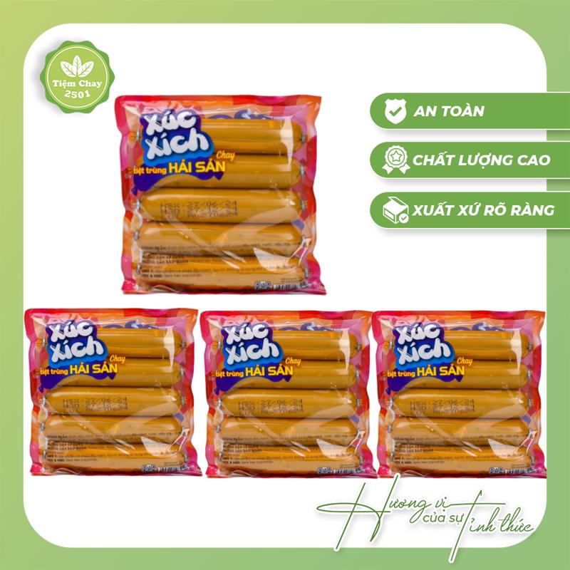 [ĐỒ ĂN CHAY] 20 cây xúc xích hải sản CHAY tiệt trùng | Thực phẩm chay ngon sạch, đồ chay | Tiệm Chay 2501