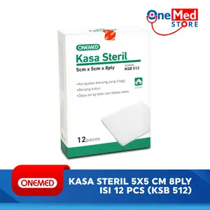 Onemed - Kasa Steril Onemed 5x5cm box isi 12 Pcs - KS B-512 KSB 512 Benang