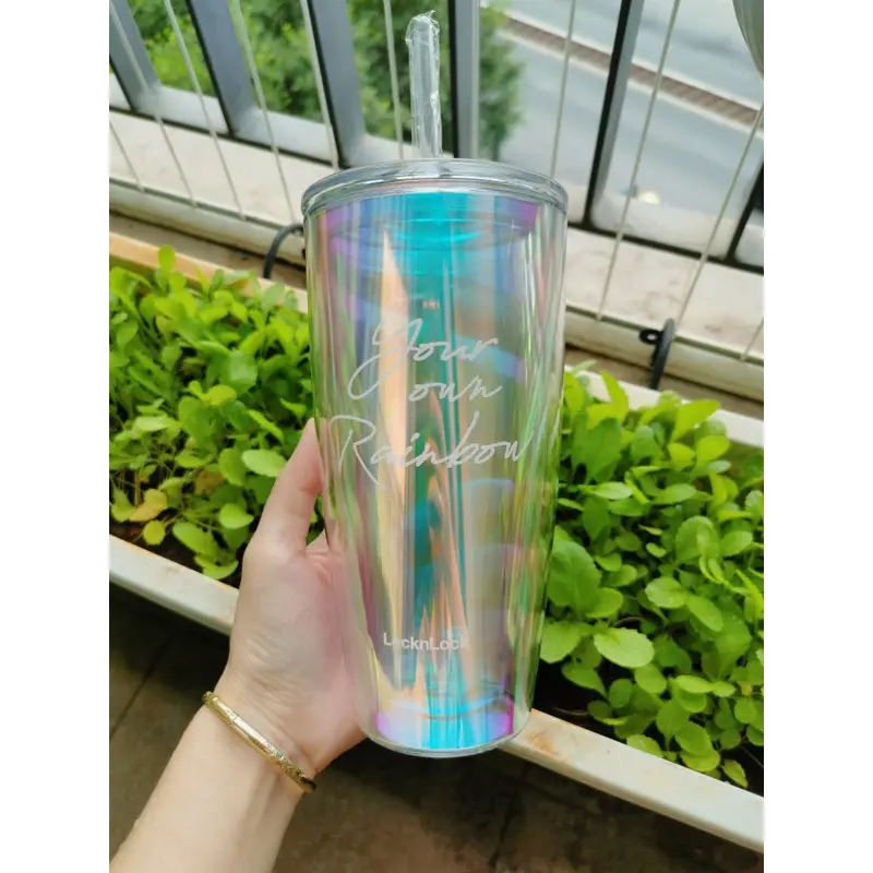 Ly Nhựa 2 Lớp Cách Nhiệt Kèm Ống Hút LocknLock HAP507 dung tích 750ml 2