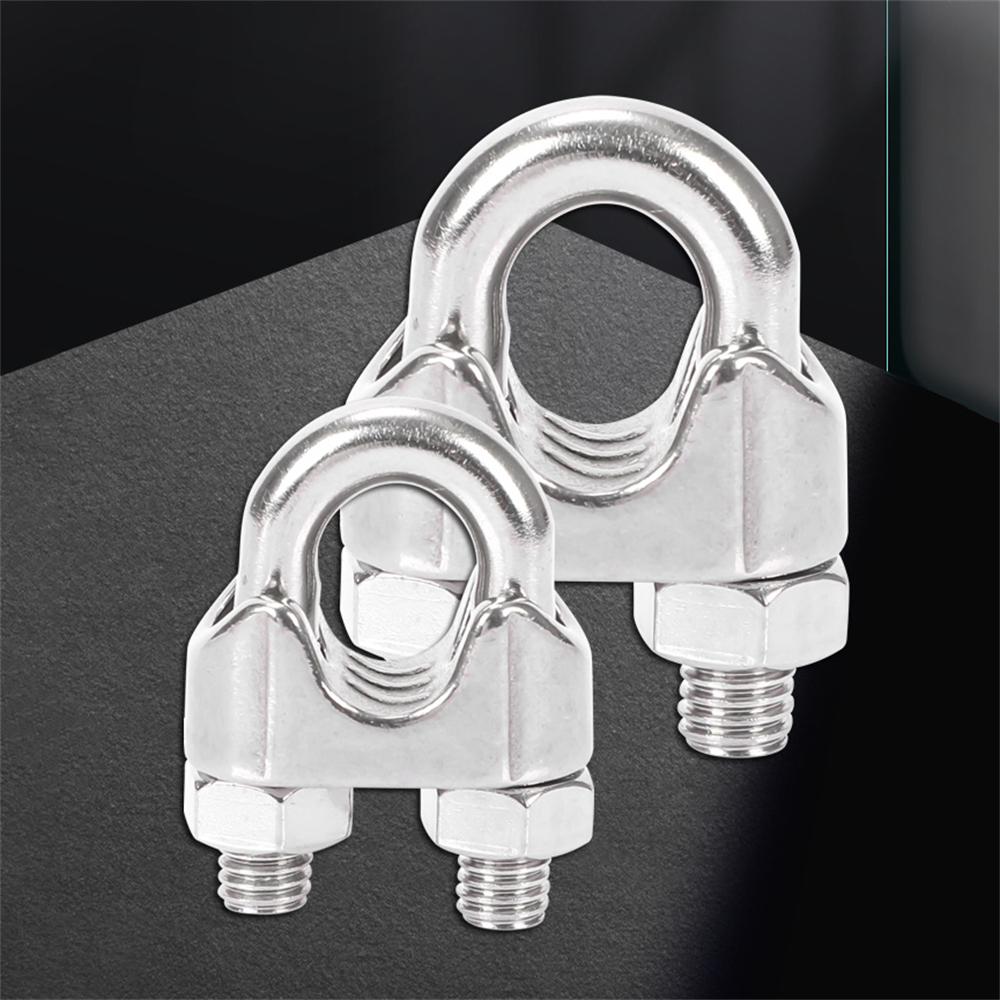 SS 304 Klem Seling Kuku Macan 5Pcs Wire Rope Clip Anti Karat 2-12mm M2-M12 Penjepit Tali Kawat Sling Stainless Galvanis Crimp Ferrule Kuat Serbaguna untuk Konstruksi Industri Rumah Ready Stock