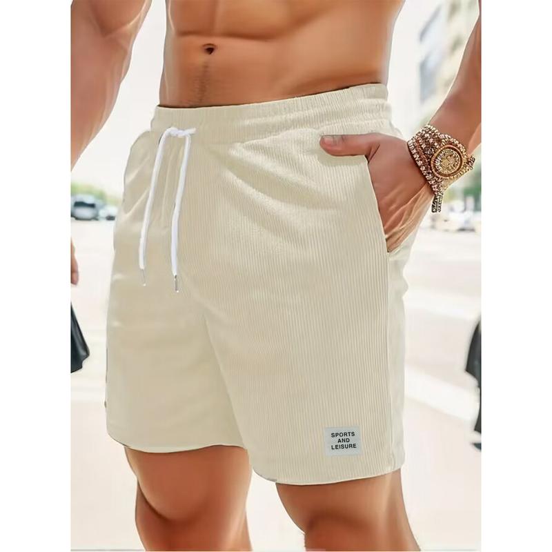 Product Introduction of 2025 Summer new solid color lace-up sweatpants corduroy simple quarter shorts men's shorts casual pants spot selu  ar  kargo mens  jeans 8