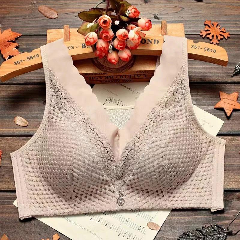 Product Introduction of Women Áo Ngực Nữ, LiYOMI, Ren Mỏng Thoải Mái, Độn Ngực, Chống Chảy Xệ, Không Gọng, Đồ Lót Nữ, [Áo Ngực Ngoại Cỡ] Bra Voi Voan 30