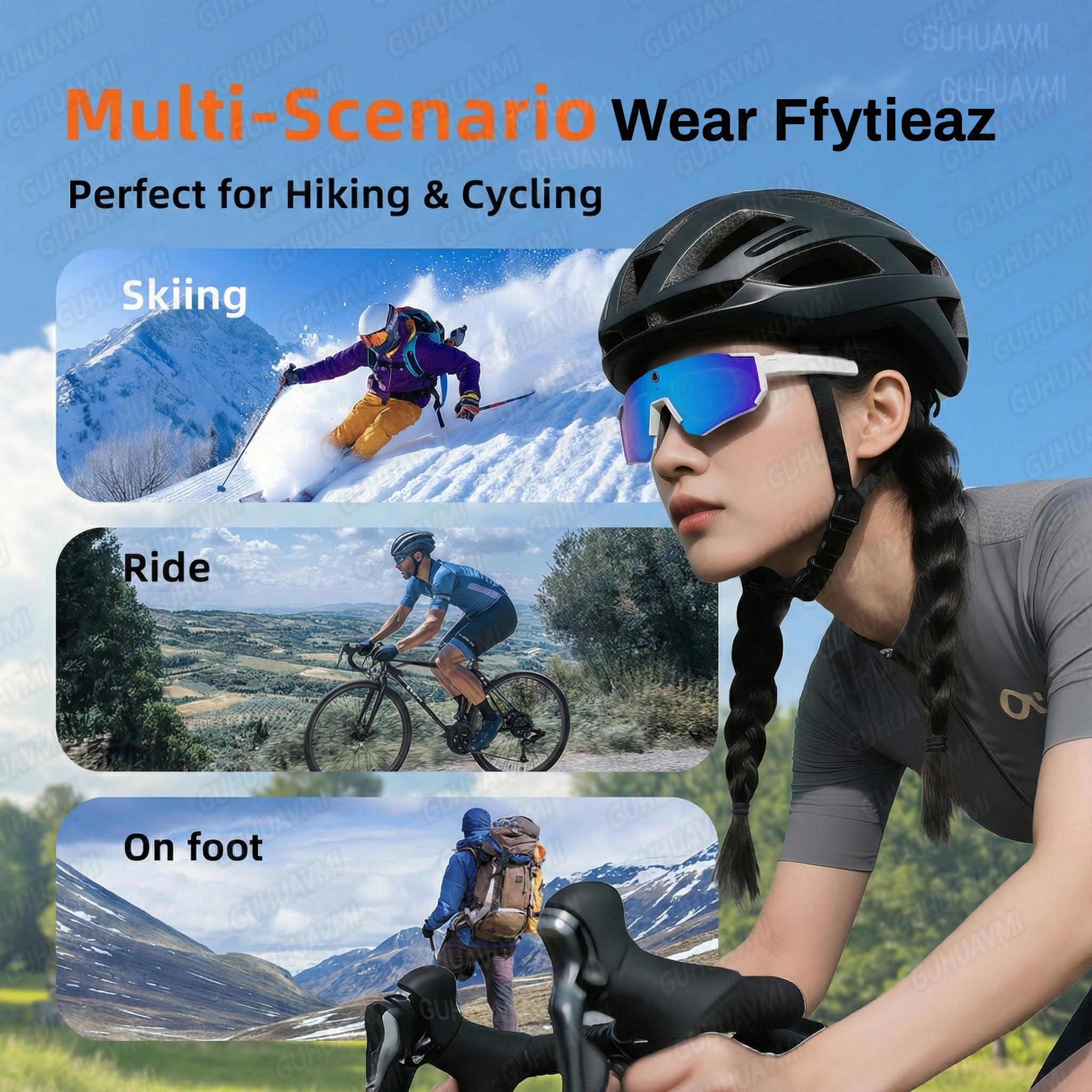 New V06 Smart Glasses Camera Sensor 1200P HD Video 32GB WiFi Bluetooth Audio Sunglasses Anti-Shake POV Cycling Driving Eyewear